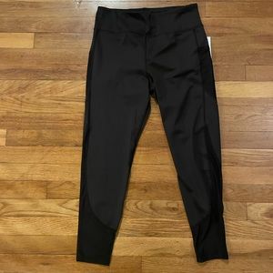 NWT Walkpop Black Leggings with Mesh Detail - sz L